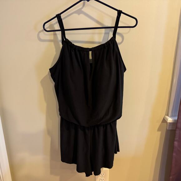 Aqua Green Women's UPF 50 High Neck Swim Romper One Piece Swimsuit Size Large - Picture 7 of 7